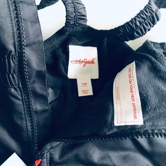 NEW Cat & Jack Heavyweight Snow Bib Overalls Black 12 Months - Picture 6 of 8